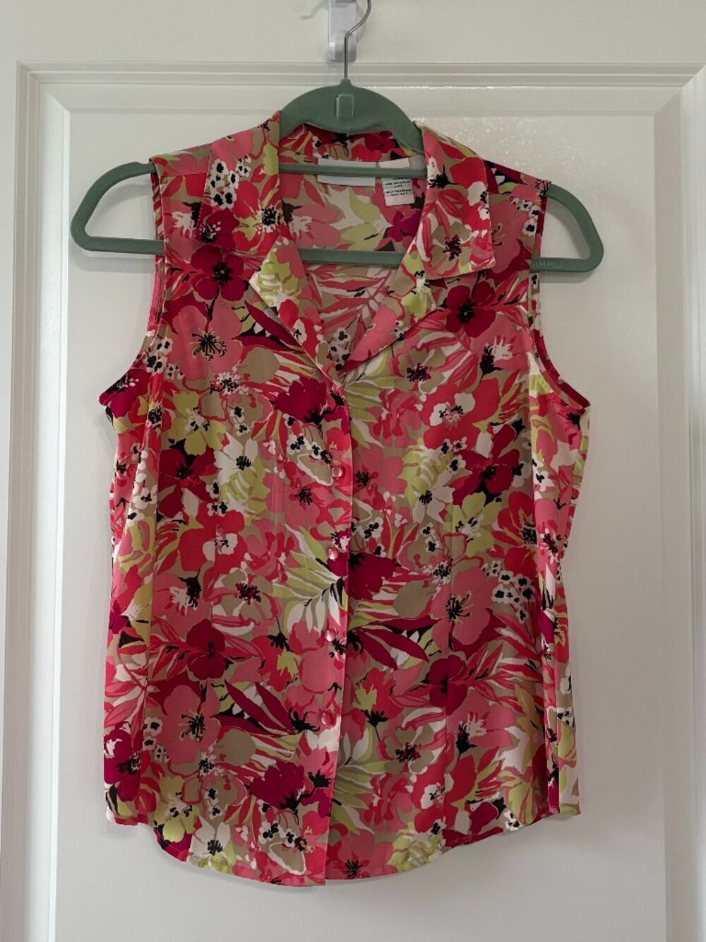 Jaclyn Smith Vintage Sleeveless Button-down Blouse-Top Size Small
